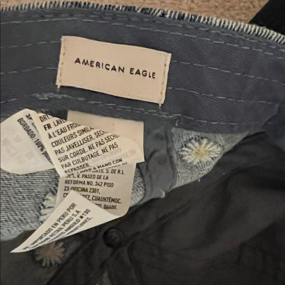 American Eagle Outfitters Denim Baseball Cap with Daisy Floral Embroidery NWOT - Picture 2 of 4